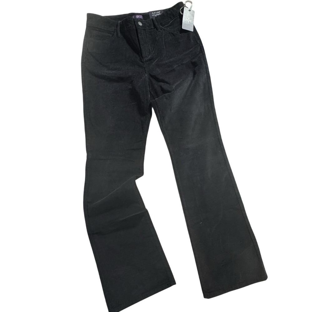 NYDJ Pants Women 12 Bootcut Corduroy Black Lift Tuck Technology Stretch Slimming